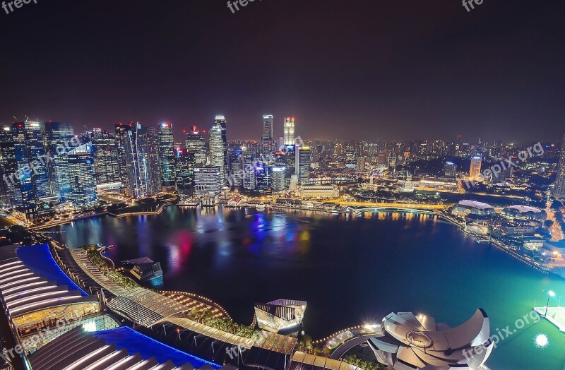 Singapore Marina Bay Sands Skypark Marina Bay Merlion Park