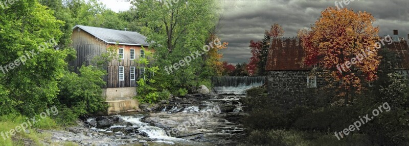 Landscape Summer Fall Colors Mill