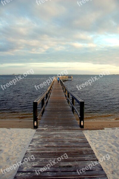 Boardwalk River Pier Morning Scenic