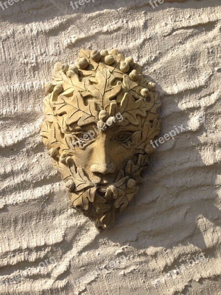 Green Man Wall Outdoor Decoration Oak