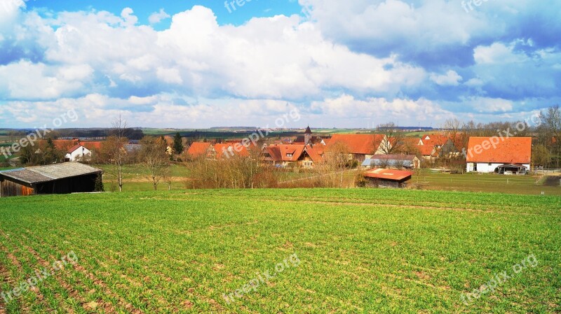 Outskirts Village Rural Area Outlook Houses