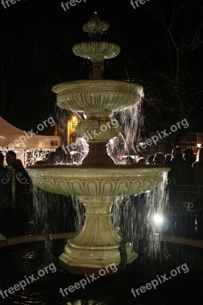 Fountain Dartmouth Water Night Devon