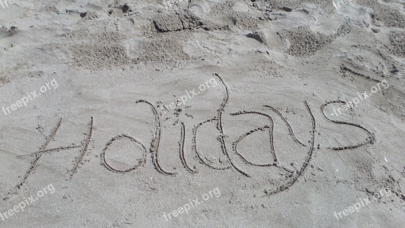 Holiday Beach Sea Sand Writing