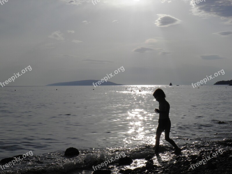 Boy Sea Beach Mood Childhood