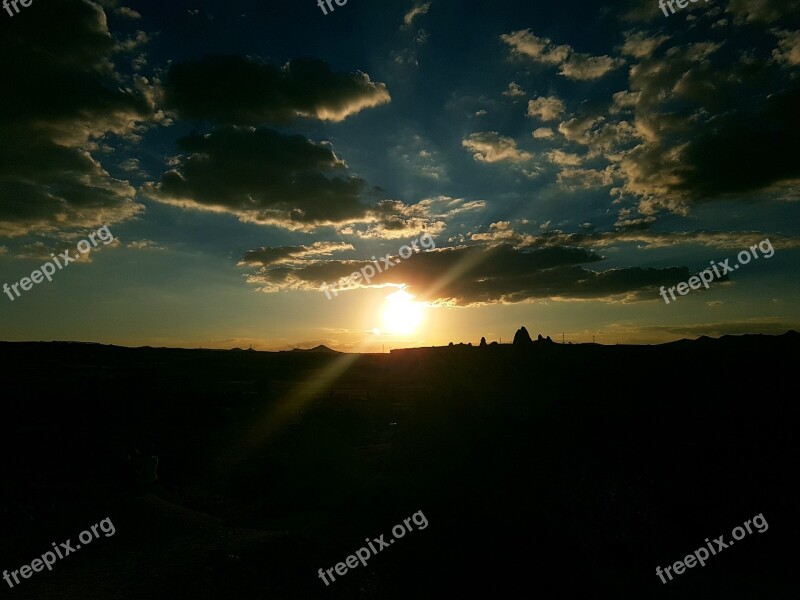 Cappadocia Gun Sunset Filter Turkey The Suns