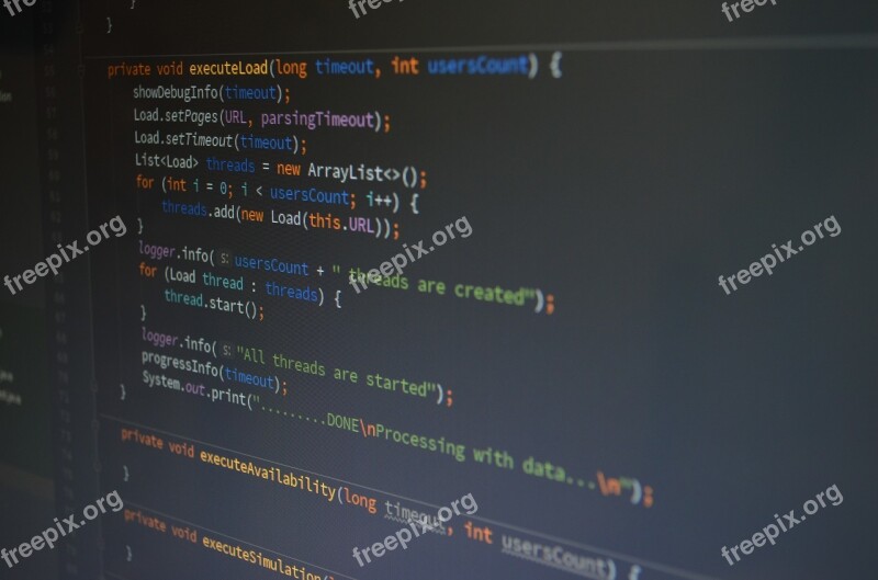 Programming Code Screen Java Of Technology
