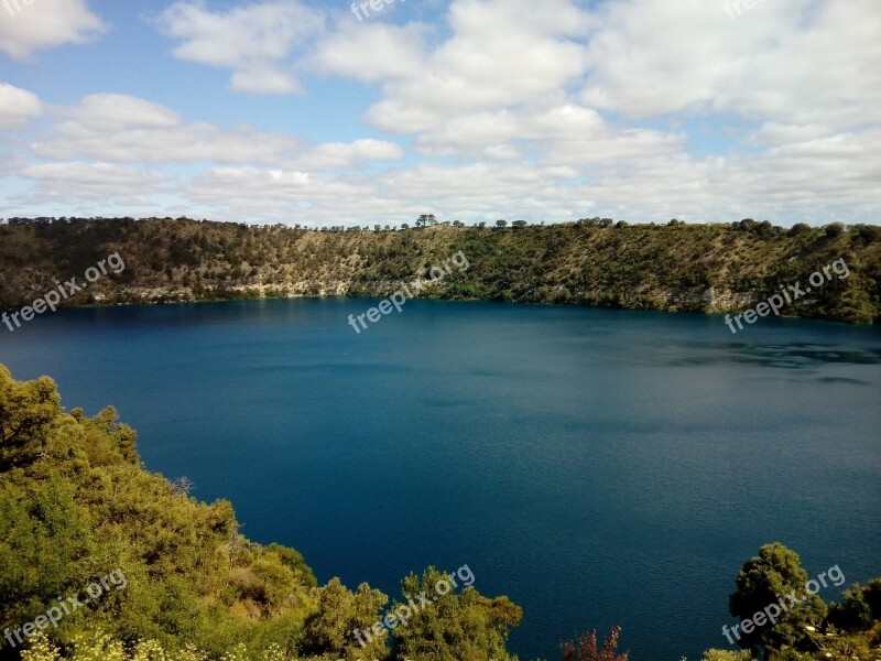 Blue Lake Mt Gambier Australia Landscape Crater