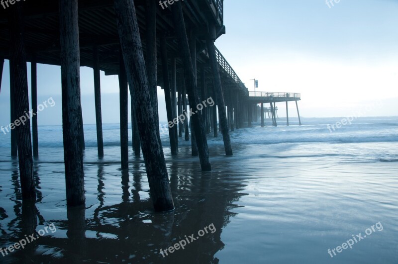 Beach Sunset Pismo Dock California