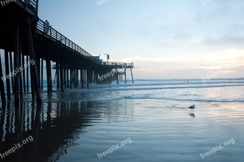 Beach Sunset Pismo Dock California