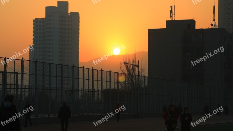 Photography Lanzhou Campus Playground Sunrise