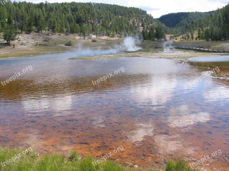 Geyser Nature Thermal Yellowstone Free Photos