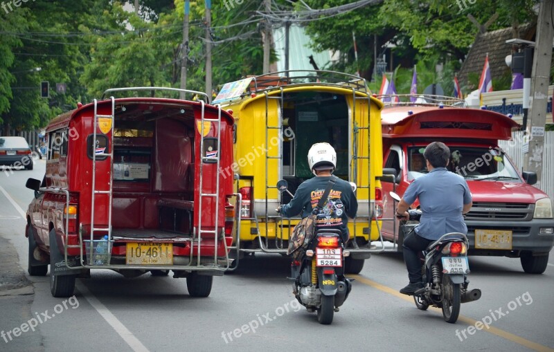 Chiang Mai Thailand Road Road Transport Public Means Of Transport