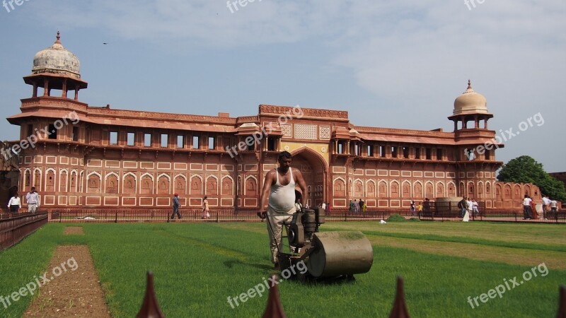 Agra Fort Red Building Architecture Gazon Care