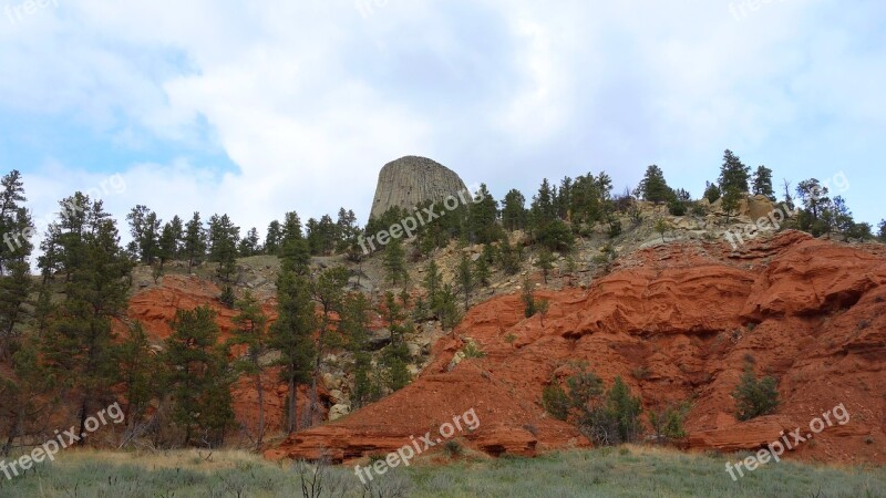 Devils Tower National Park America Rock Grooves