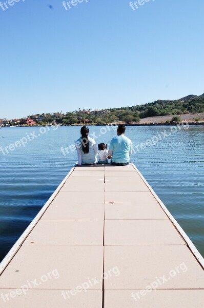 Family Lake Water Tranquil Vacation