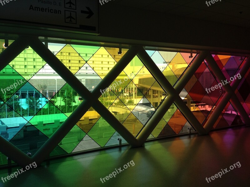 Miami Airport Art Window Colorful