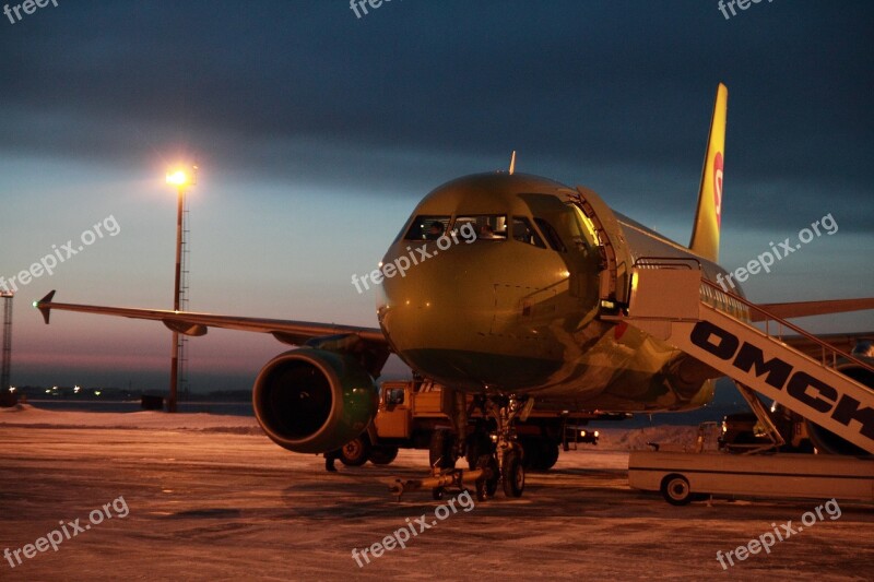 Plane S7 Sibir Airlines Airline Closeup