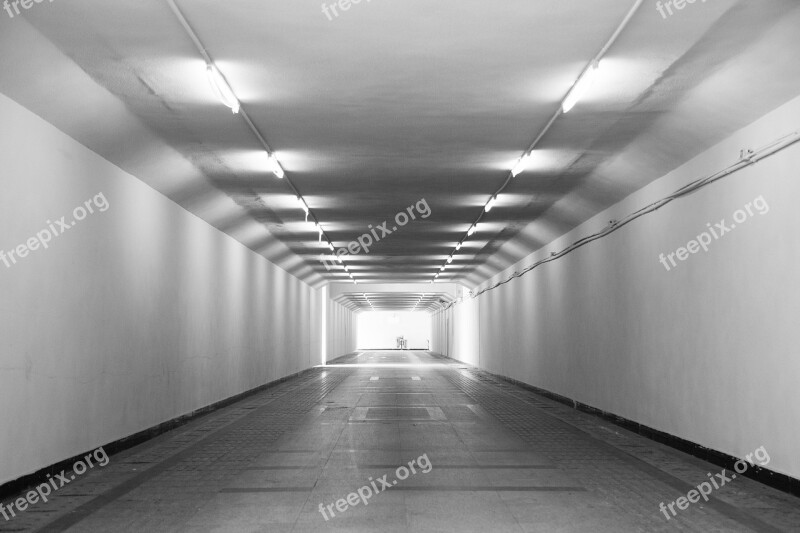 Underground Passage Black And White Static Free Photos