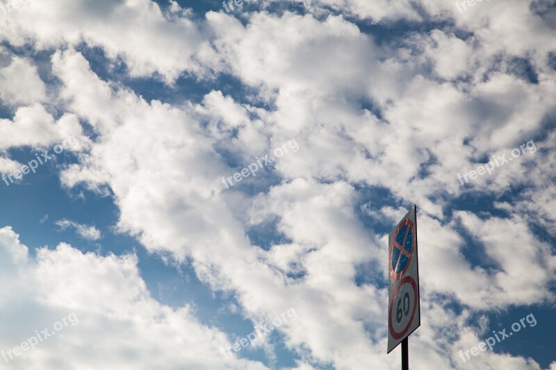 White Cloud Signs Blue Sky Free Photos