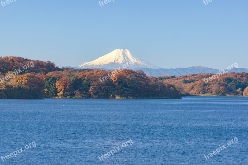 Mt Fuji Japan Landscape Natural Blue Sky