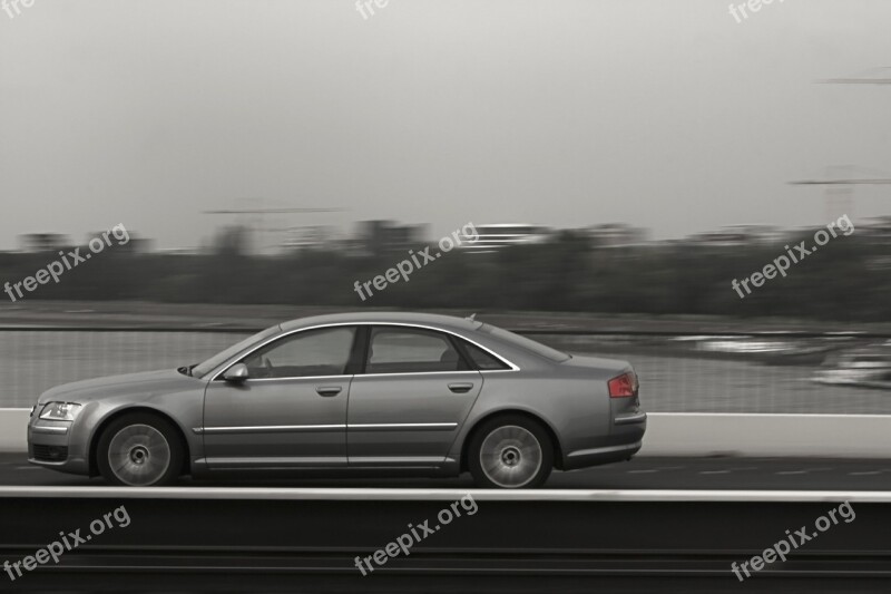 Auto Bridge Driving Highway Roadway