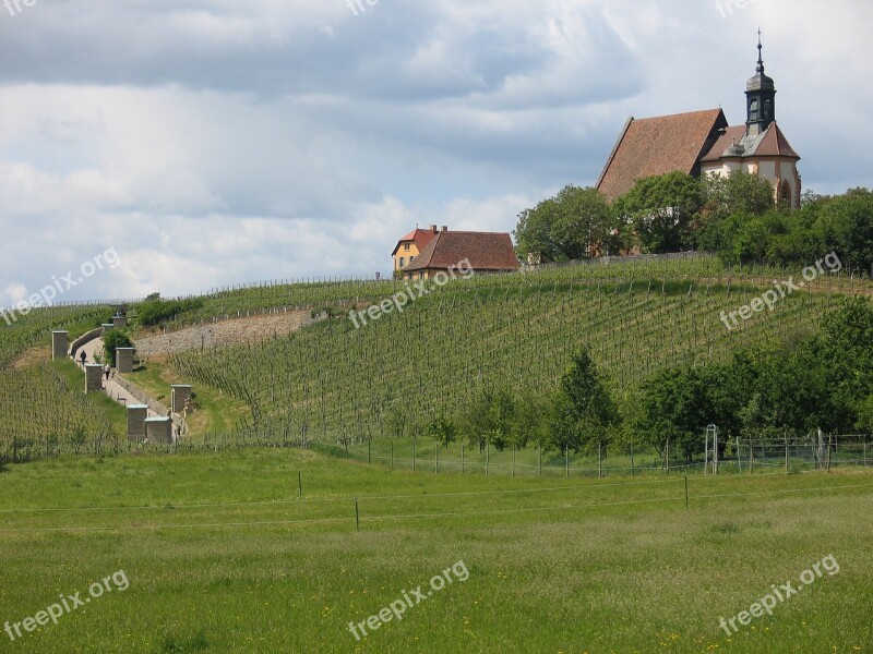 Pilgrimage Church Maria In The Vineyard Volkach Landscape Wine Franken