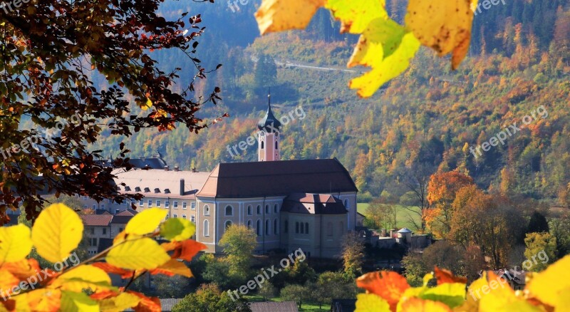 Autumn Leaves Monastery Beuron Danube Valley