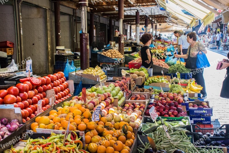 Market Fruit Vegetables Healthy Fresh