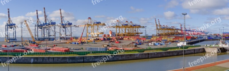 Container Terminal Container Handling Cranes Cargo Port