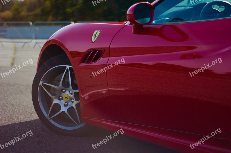 Ferrari Red Sports Car Speed Fast