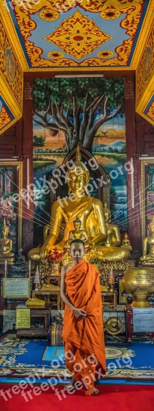 Monk Young Buddhism Culture Portrait