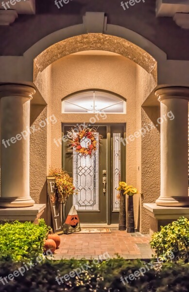 Fall Decoration Entrance Autumn Nature