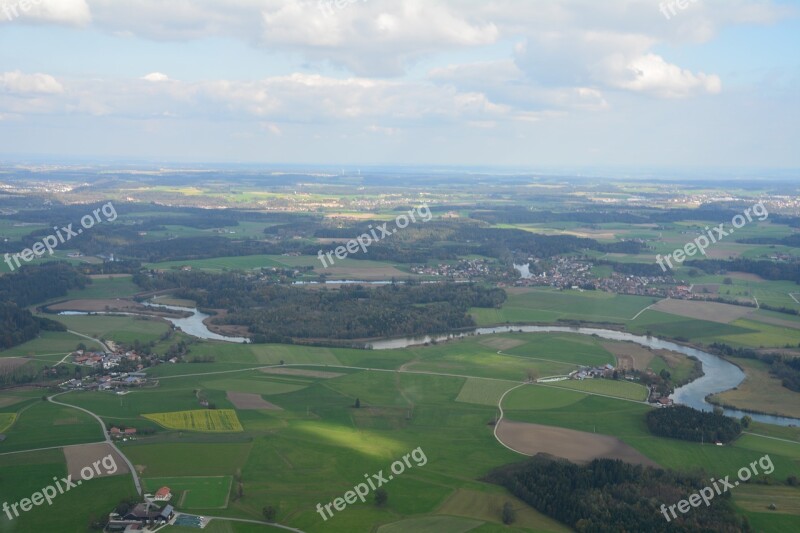 Landscape River Clouds Alz Chiemgau