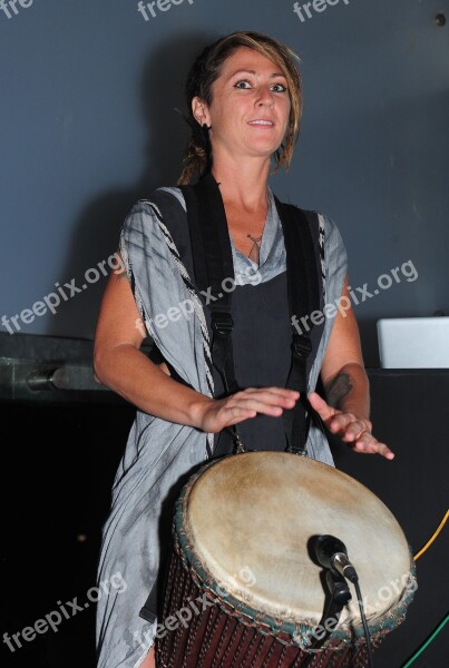 Drummer Performer Stage Lady Female