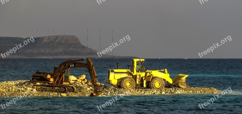 Bulldozer Digger Heavy Machine Working Construction