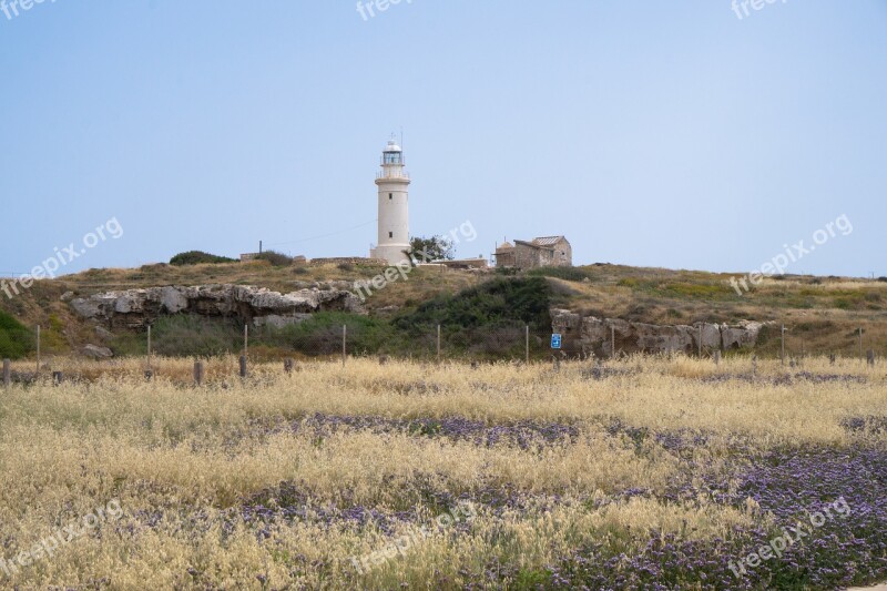 Lighthouse Cyprus Sky Calm Daylight