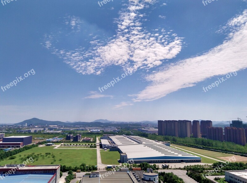 Suburb Development Zone City Blue Sky White Cloud