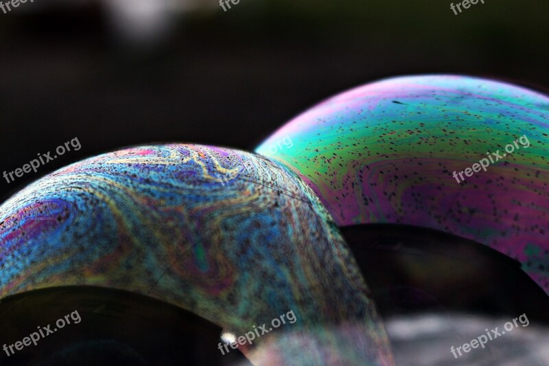 Blow Soap Bubbles Colorful Iridescent Mirroring