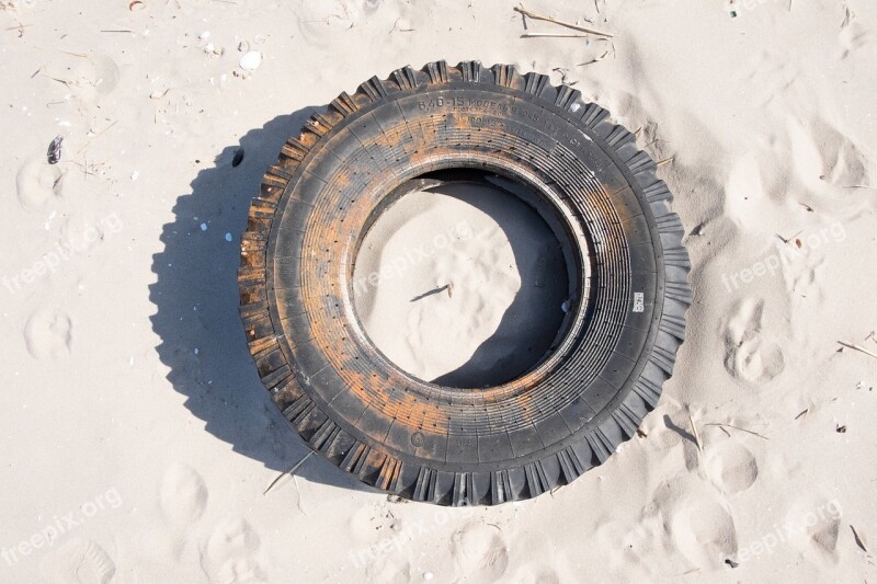 Tires Rubber Sand Auto Old Tires