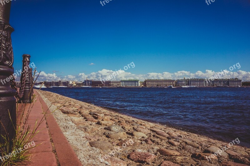 St Petersburg Russia River Quay Russia Sky