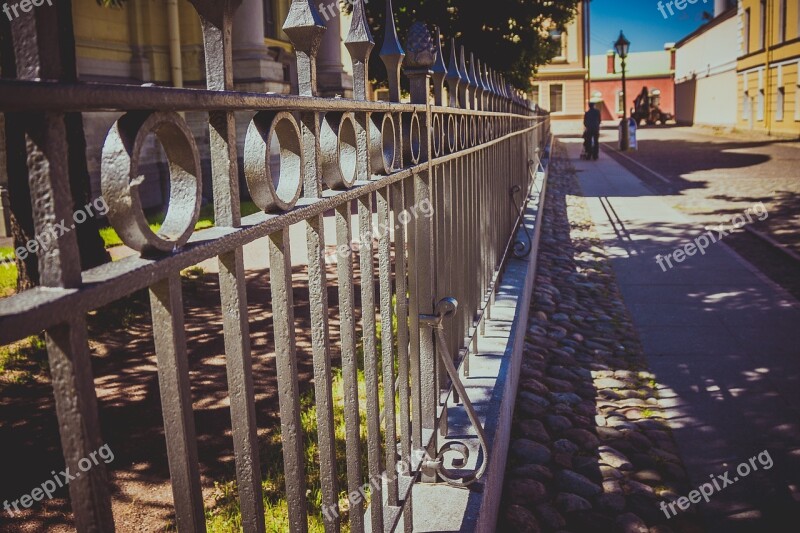 Fence Street Yard St Petersburg Russia Old Town