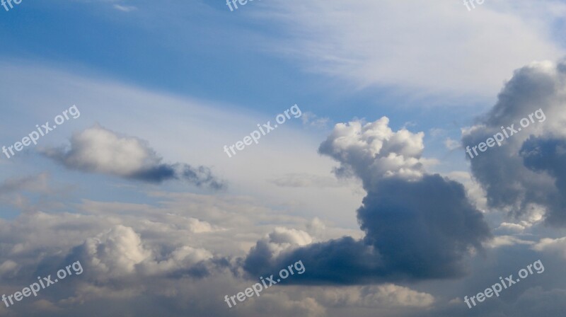 Blue Sky Clown White Atmosphere Wind Summer