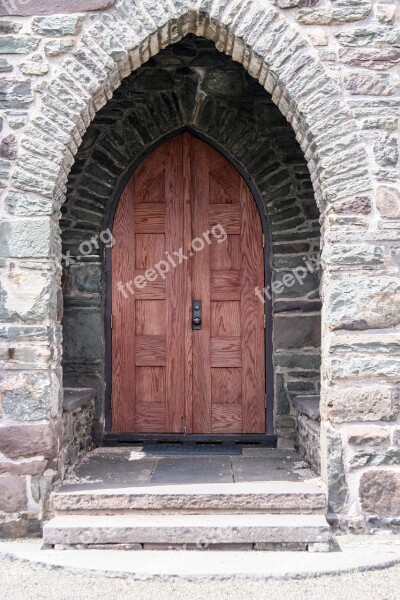 Door Stone Arch Entrance Architecture