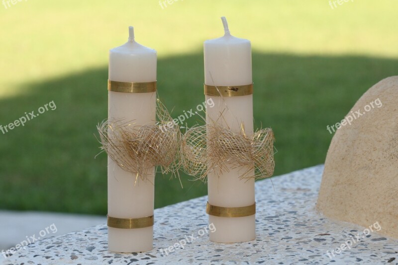 Candles Wedding Ceremony Nuptials White