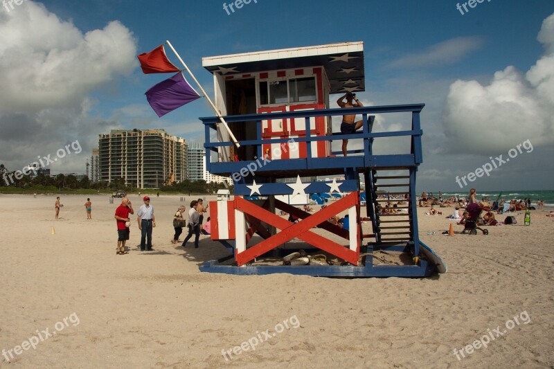 Miami Ocean Sand Beach Lifeguard