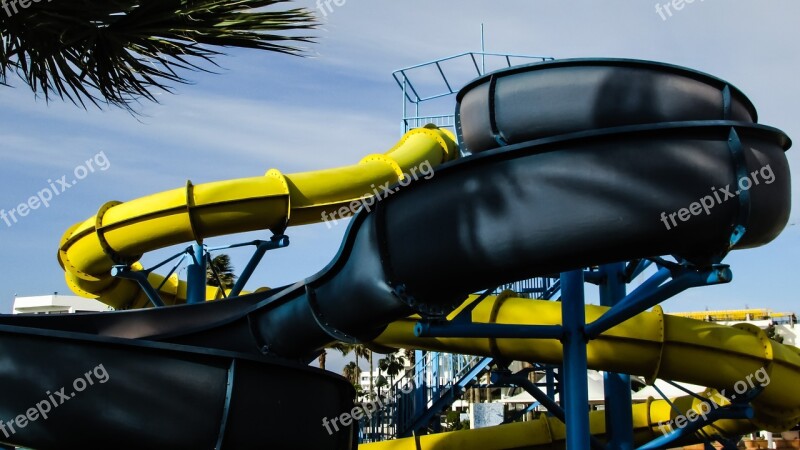 Water Park Slide Water Slide Colorful Tourism