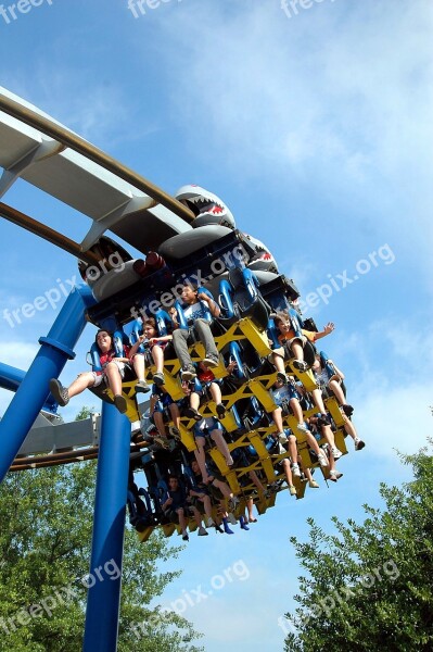 Roller Coaster People Ride Park Fun