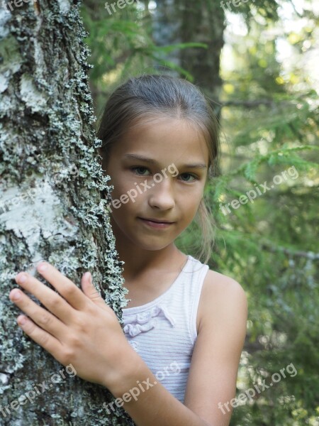 Girl Forest Nature Tree Model