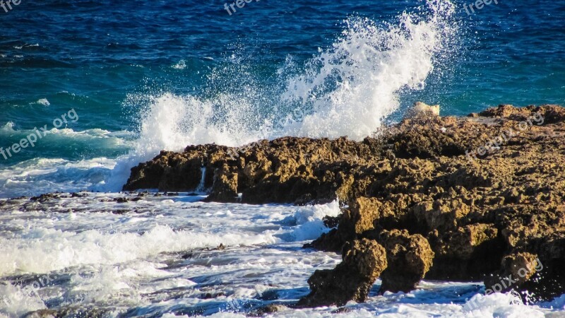 Wave Smashing Sea Nature Smash