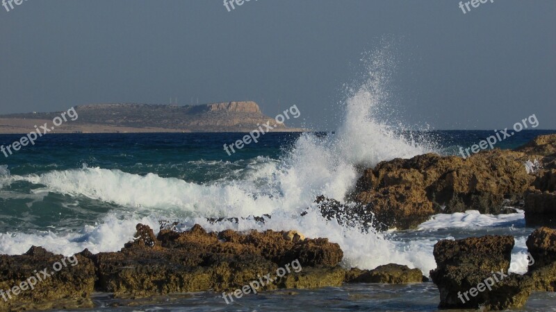 Wave Smashing Sea Nature Smash